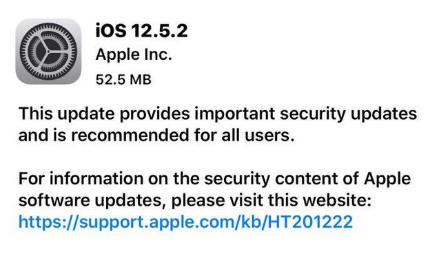 宜阳苹果手机维修分享iOS12.5.2发布，建议所有老苹果用户安装 